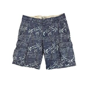 Roebuck & Co. Men's 36 Blue Tropical Cargo Shorts Urban Streetwear Skater Casual